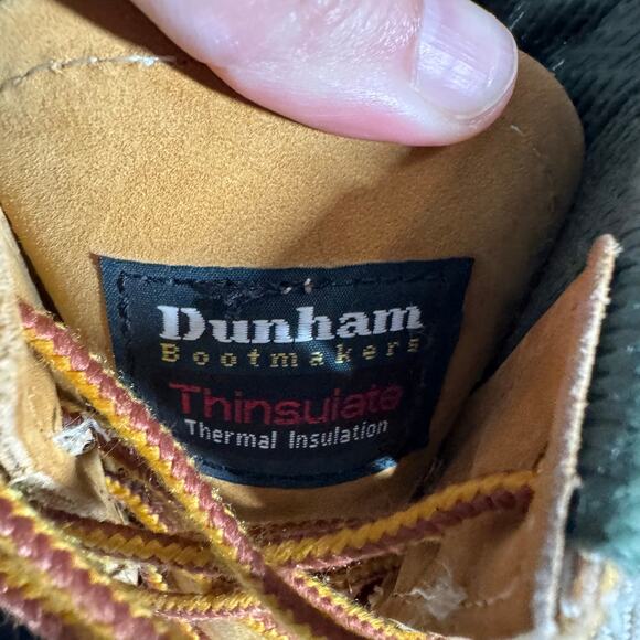 Dunham Thinsulate Workboot Men 9.5 Mid-Wide Tan Leather Laceup Thermal Insulate - Picture 9 of 9